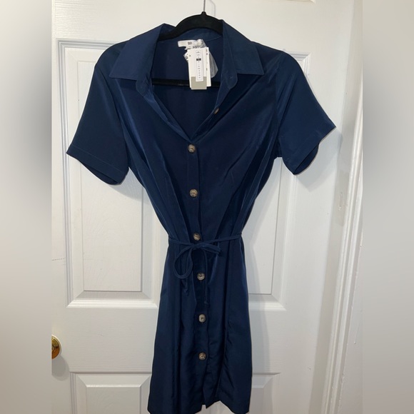 bp Dresses & Skirts - NWT BP. (Nordstrom) navy button up dress size small, extra button included!